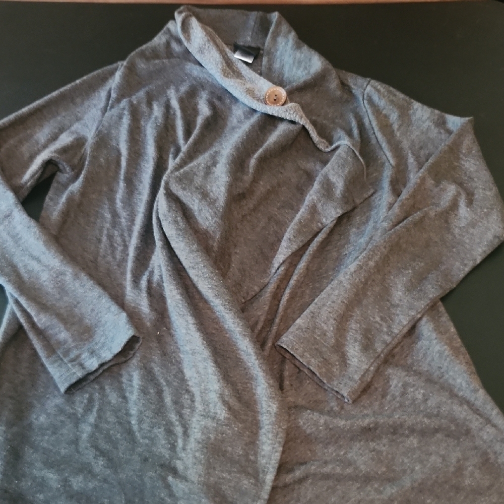 Bobeau Heather Gray Cowl Neck Athleisure Sweatshirt Comfy Cotton Large